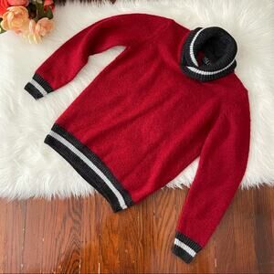 Y2K Red & Black Fitted Ski Sweater Size Junior’s Large by The Slope